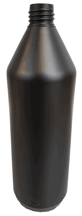 1 liter flaske HDPE Sort 28mm 49g Taktil UN