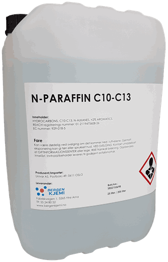 N-Paraffin C10-C13 (lampeolje). 25 liter / 20 kg.
