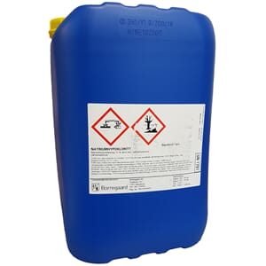 Natriumhypokloritt. 25 liter/30 kg.